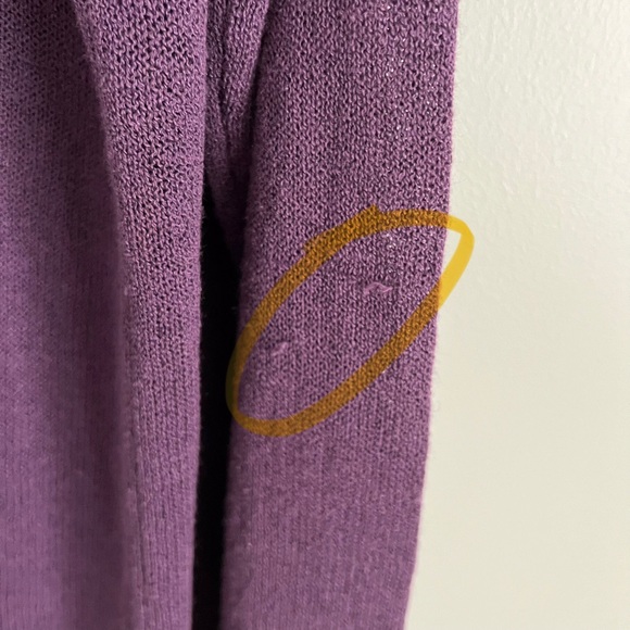 Coldwater Creek Purple Cardigan Sweater Open Front Jewel Tone Coastal Women’s XL - Picture 7 of 9